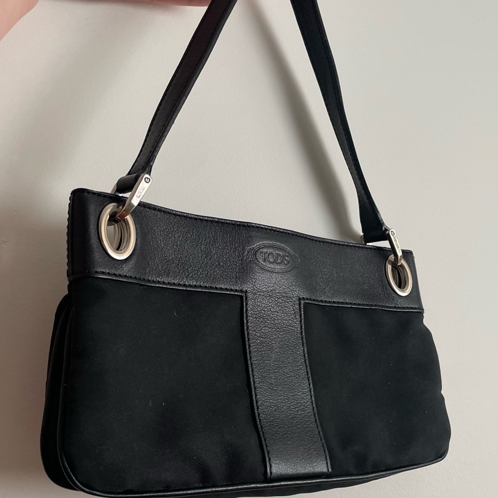 Tods Authentic Mini Leather and Nylon Handbag
